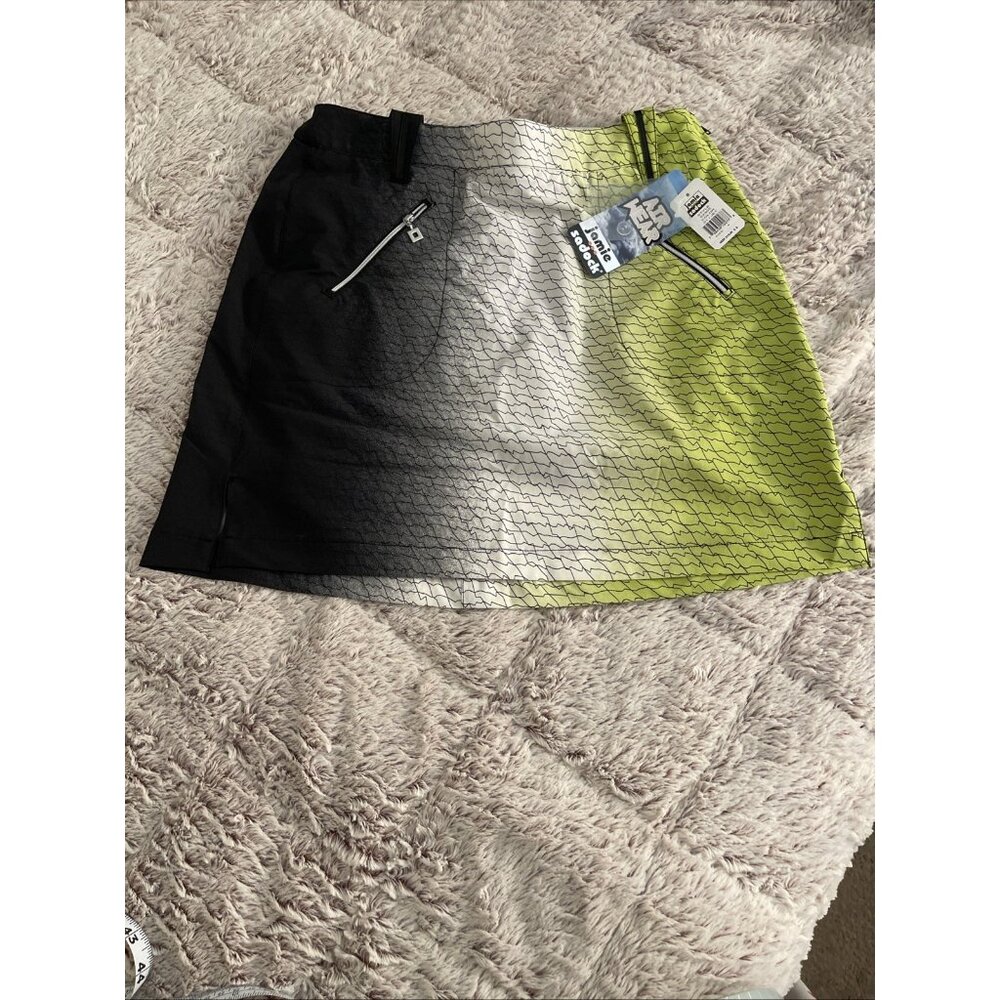 NWT Jamie Sadock Skort Womens 4 Gradient Black Green White Golf Removable Shorts